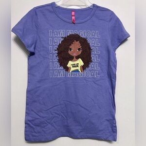 I AM MAGICAL print Black Girl Magic Tee Shirt by Desiree Purple Size 14